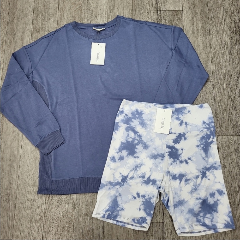 NWT Como Blu Wild Wind Lounge Pajama Short Set Size Small
